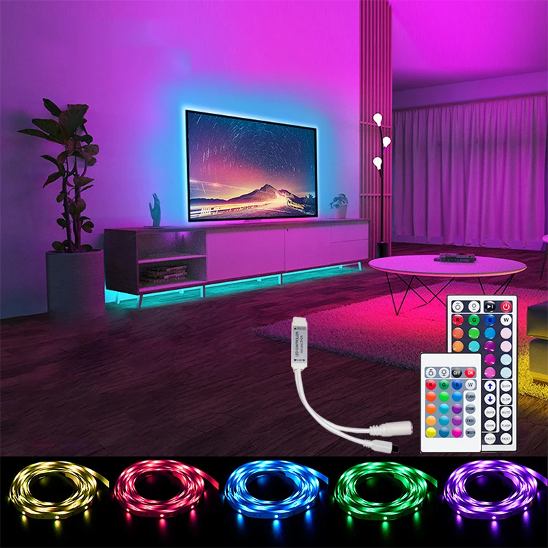 Светодиодные ленты 30 м 5050 RGB 44 клавиши мини-контроллер Светодиодная лента для