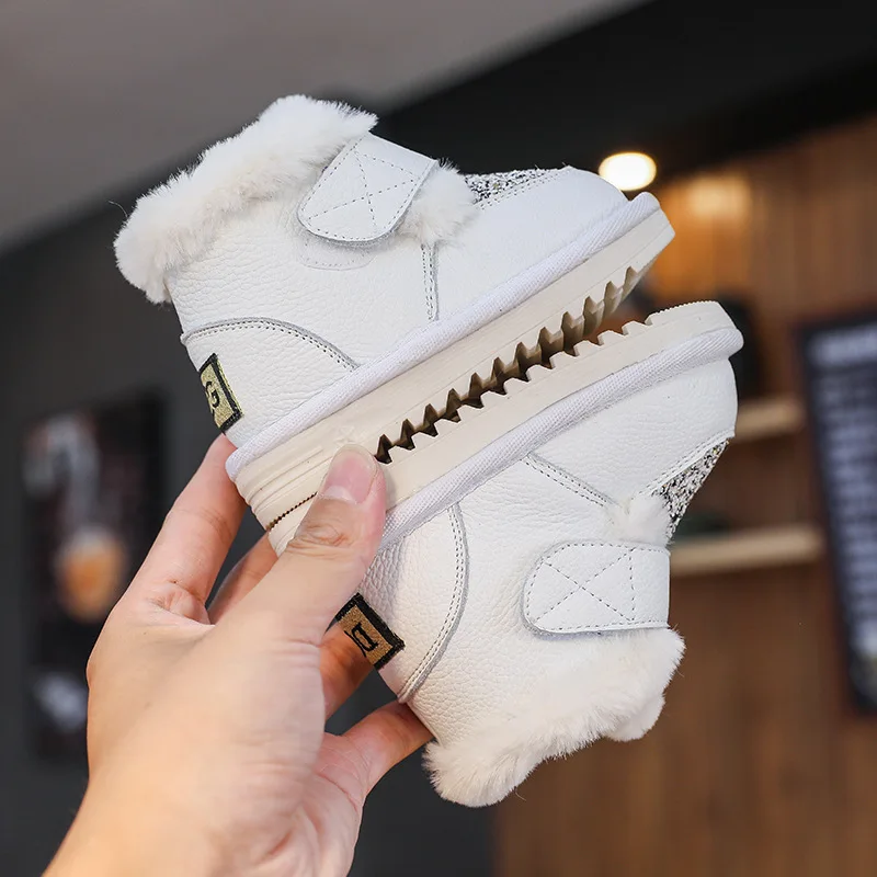 baby冬小物 Winter Girl Cotton Shoes 1-2 Year Old Baby Snow Boot Plush