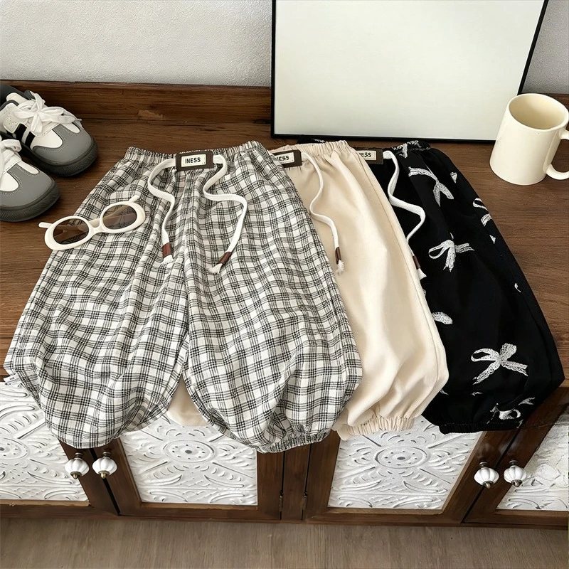 1-5Years Children's Pants Summer New Korean Loose Fit for Boys and Girls Solid Color Casual Sports Pant Baby Kids Jogger pants 1
