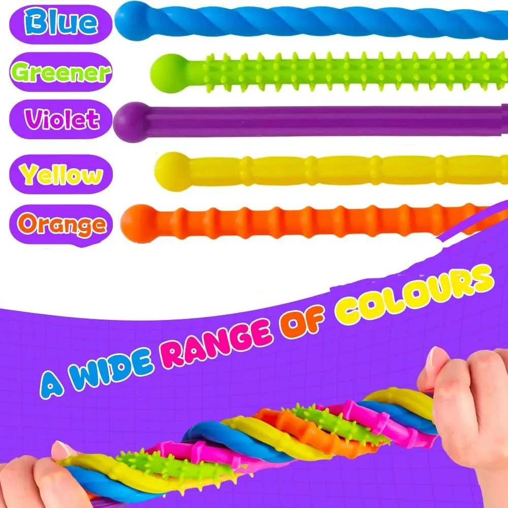 Silicone Texture DIY Sensory Strip Toys Enhancing Attention Stretchable Silent Decompressors Rings Unique Elastic Noodles