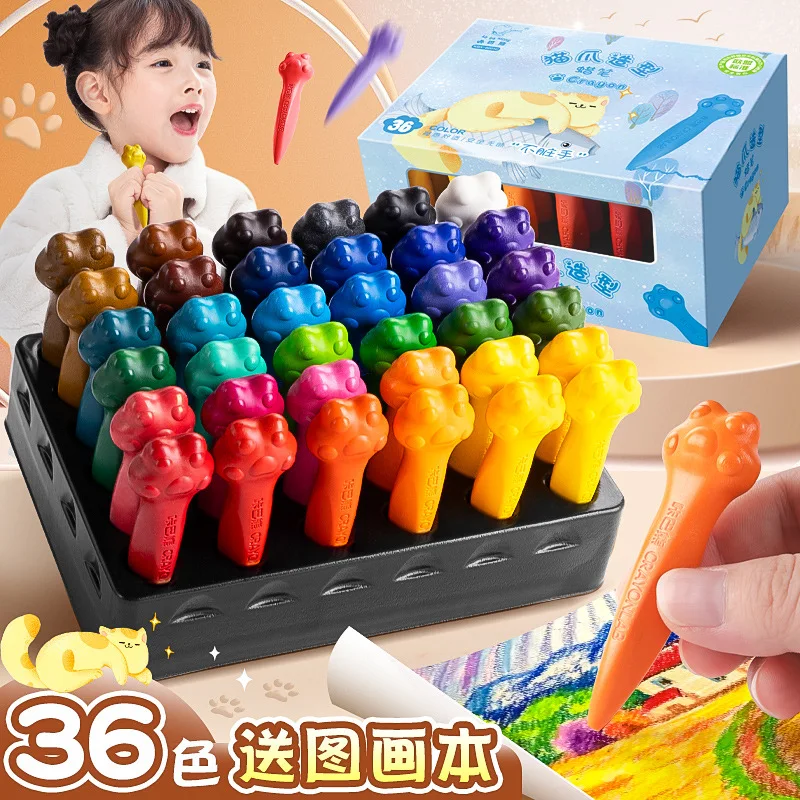 

Cat Claw Crayon Is Safe Non-toxic Not Dirty Children Hands Can Be Washed with Water You Grip Oil Painting Stick Baby Coloring