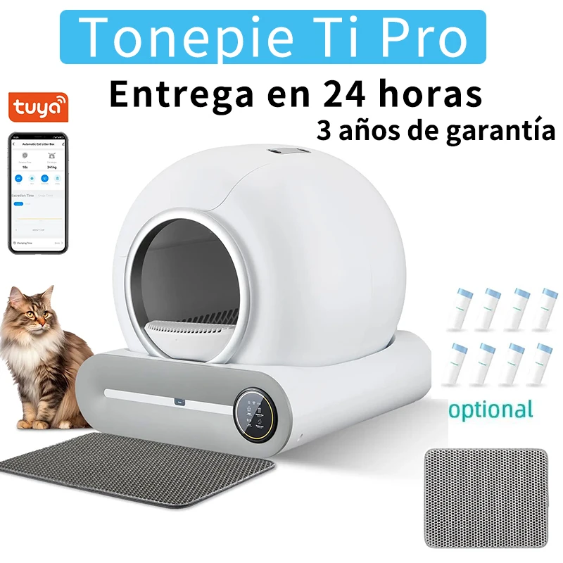

Tonepie Cat Litter Box Automatic Smart Cleaning Fully Enclosed 69L Capacity English Version App Control Caixa De Areia Para Gato