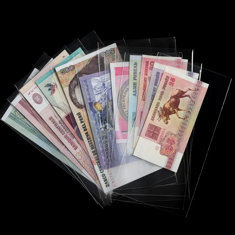 Uncle Paul 4 Size Currency Sleeves Holders For Banknotes Paper Money Stamp OPP Bags 100pcs I.866205405 100 US Confederate Currency