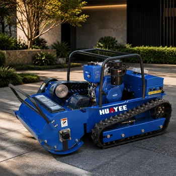 Tagliaerba Semovente Professionale a Cingoli con Motore a Benzina per Giardino, Campo e Diserbo