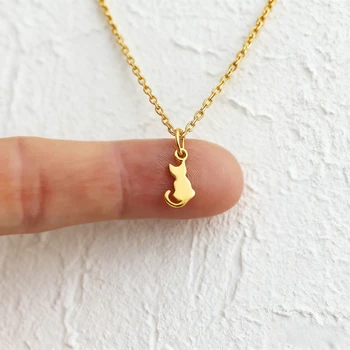 Cat Pendent Necklaces For Women Girls Clavicle Stainless Steel Charm Chain Choker Necklace Party Jewelry Gifts Accessories