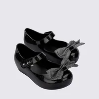 Mini Melissa 2024 New Girl Fashion Fabric Bowknot Jelly Shoes Children Summer Sandals Kids Soft Soled Princess Beach Shoes 1