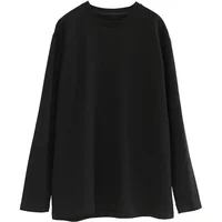 CHIC VEN printemps automne femmes couleur unie ample à manches longues T-shirt col rond haut basique chemise à fond t-shirt décontracté femme femme 5