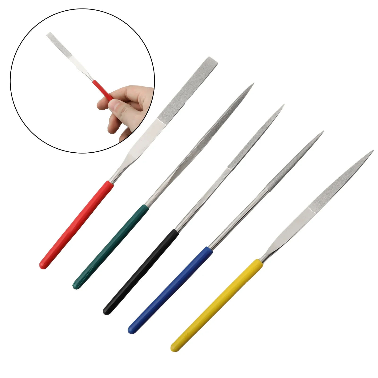 5pcs 4&times;160mm Diamond Needle Files Set Mini Hand Rasp File For Jewelry Metal Wood Ceramic Glass Stone Craft Sharping Carving
