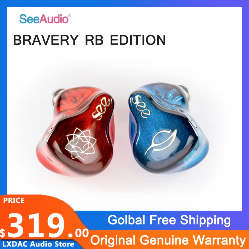 

SeeAudio Bravery RB Edition Anniversary Hifi Earphones 4 Balanced Armature In-Ear Headphones 2 Pin 0.78mm Detachable Cable Heads