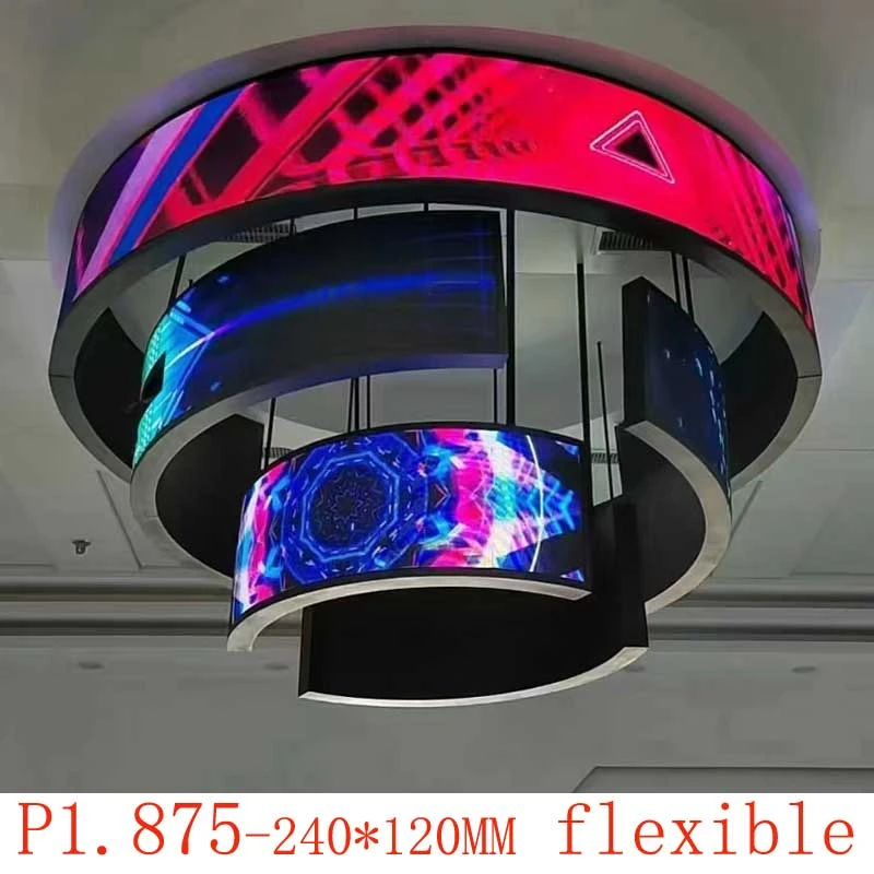 P1.875 Flexible Display Panel 240x120mm Led Screen Module Indoor Full Color Advertising Circular