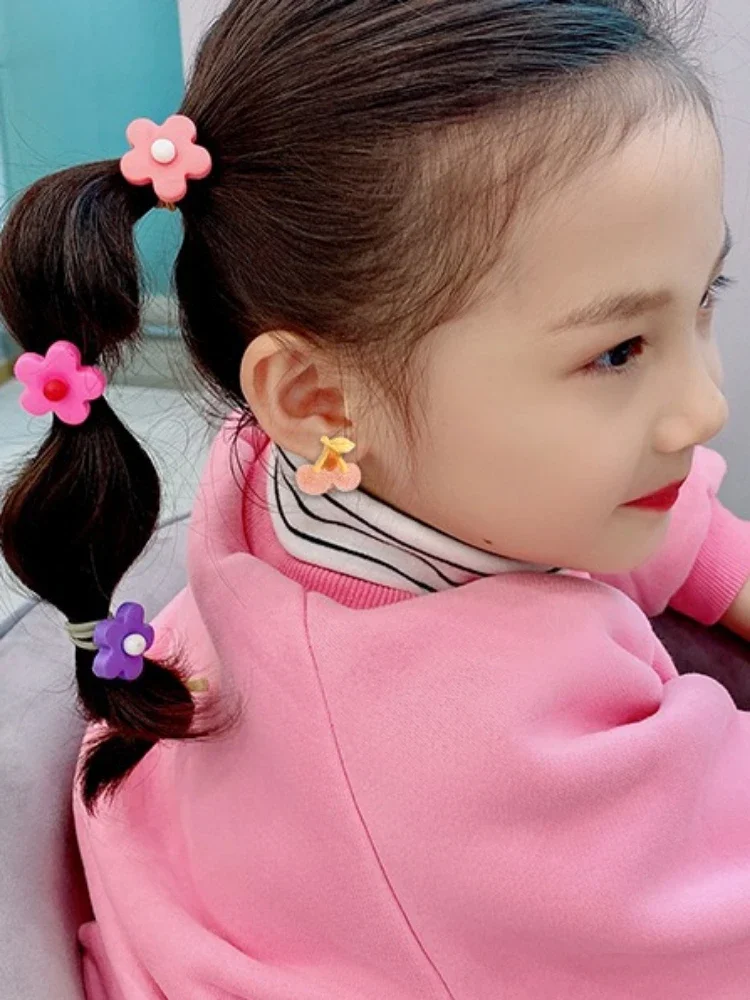 No Ear Holes Children Earrings Ear Clips Princess Girls Cute Flower Pain Proof Studs Fashion Kids First Jewelry Gifts 10Pcs