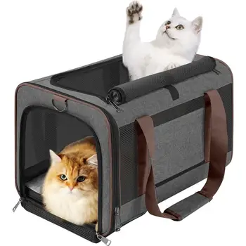 Soft Dog Carrier Cage Small Dogs Cats Travel Pet Taxi Mesh Ventilated Collapsible Lightweight Locking Zipper Convenient Storage 2