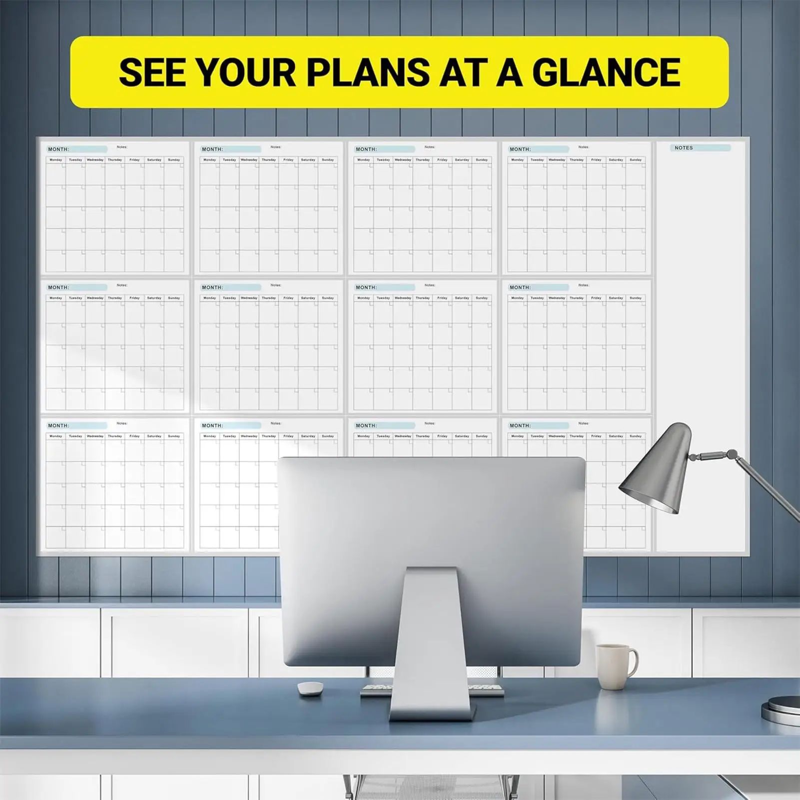 Reusable Unlimited Date Erase Wall Calendar - Planning Board For Home Daily Schedule Household Calendar Decorative Suppiles