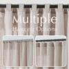 JINCHAN 2PCS Linen Curtains For Living Room Bedroom Rod Pocket Back Tab Light Filtering Window Drapes FarmHouse Curtain 3