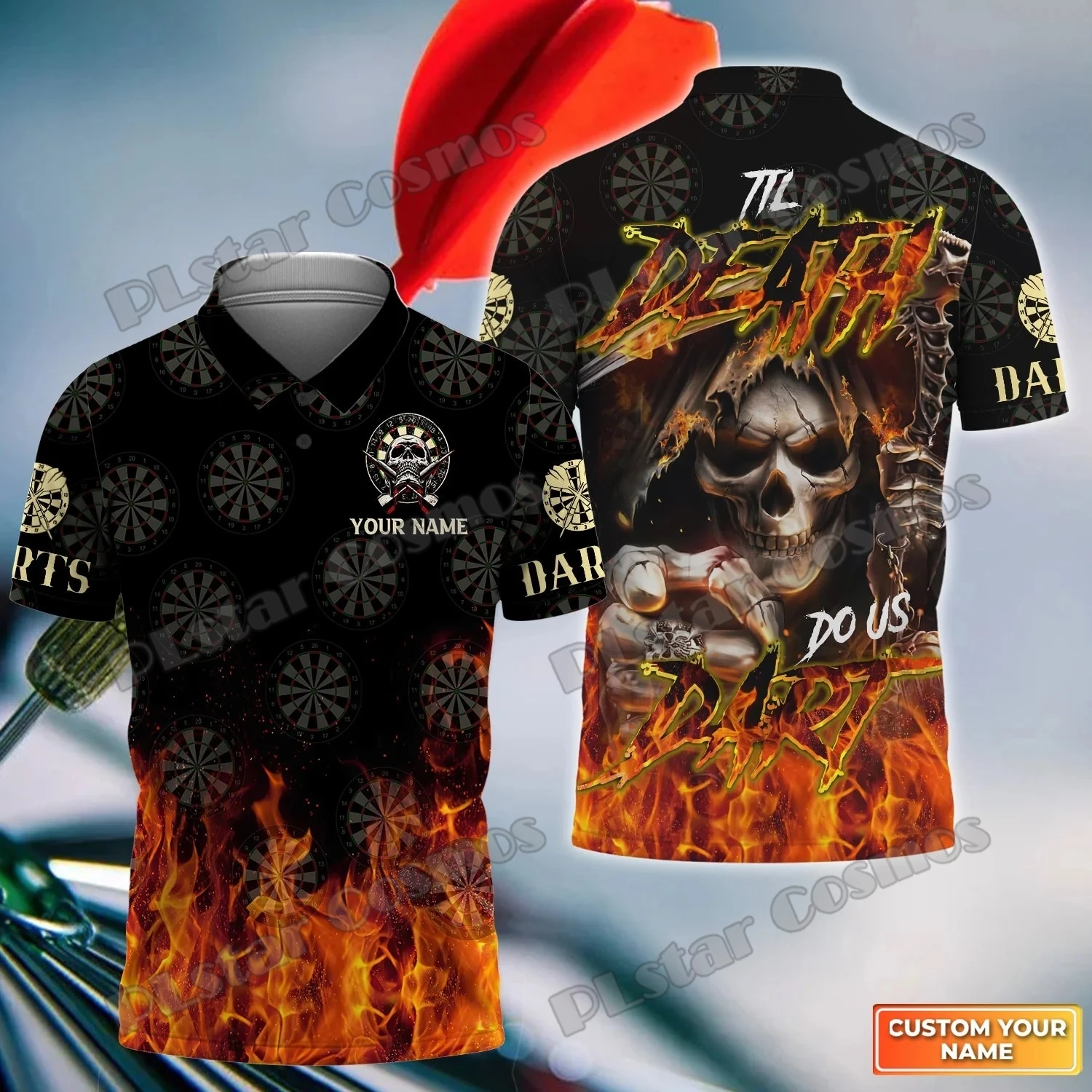 Darts und Bier Muster benutzer definierte Name 3d gedruckt Herren Polos hirt Sommer Straße lässig T-Shirt Shirt für Dart Team Spieler wk54 – Detail 13