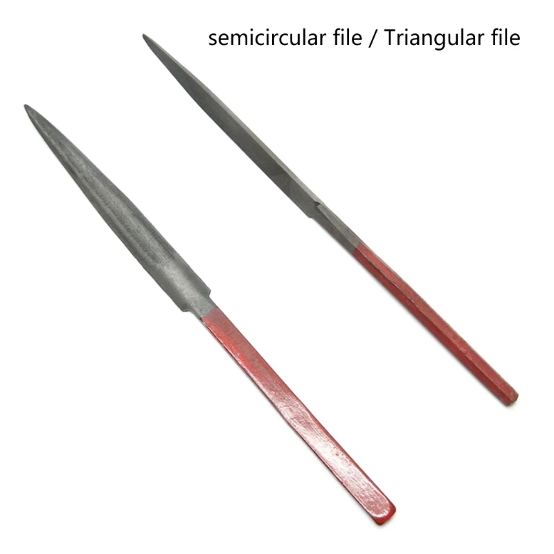 1PC 바늘 파일 지적 반원형/삼각형 바늘 파일 나무 조각 도구 F1CD