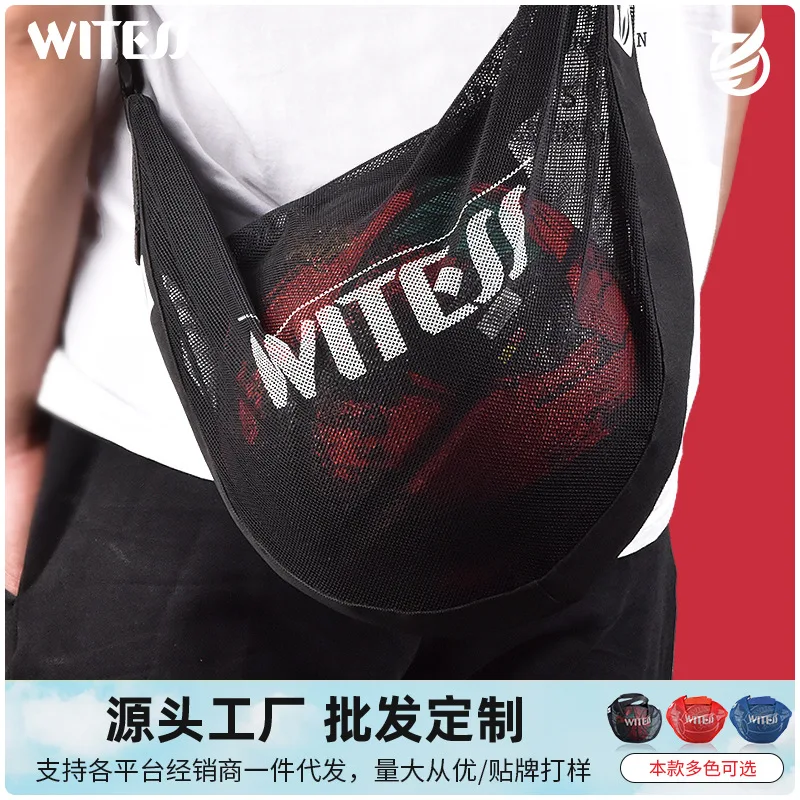 

WITESS Basketball Bag One Shoulder Crossbody Training Backpack Basketball Bag Mesh Bag Volleyball Football Bag