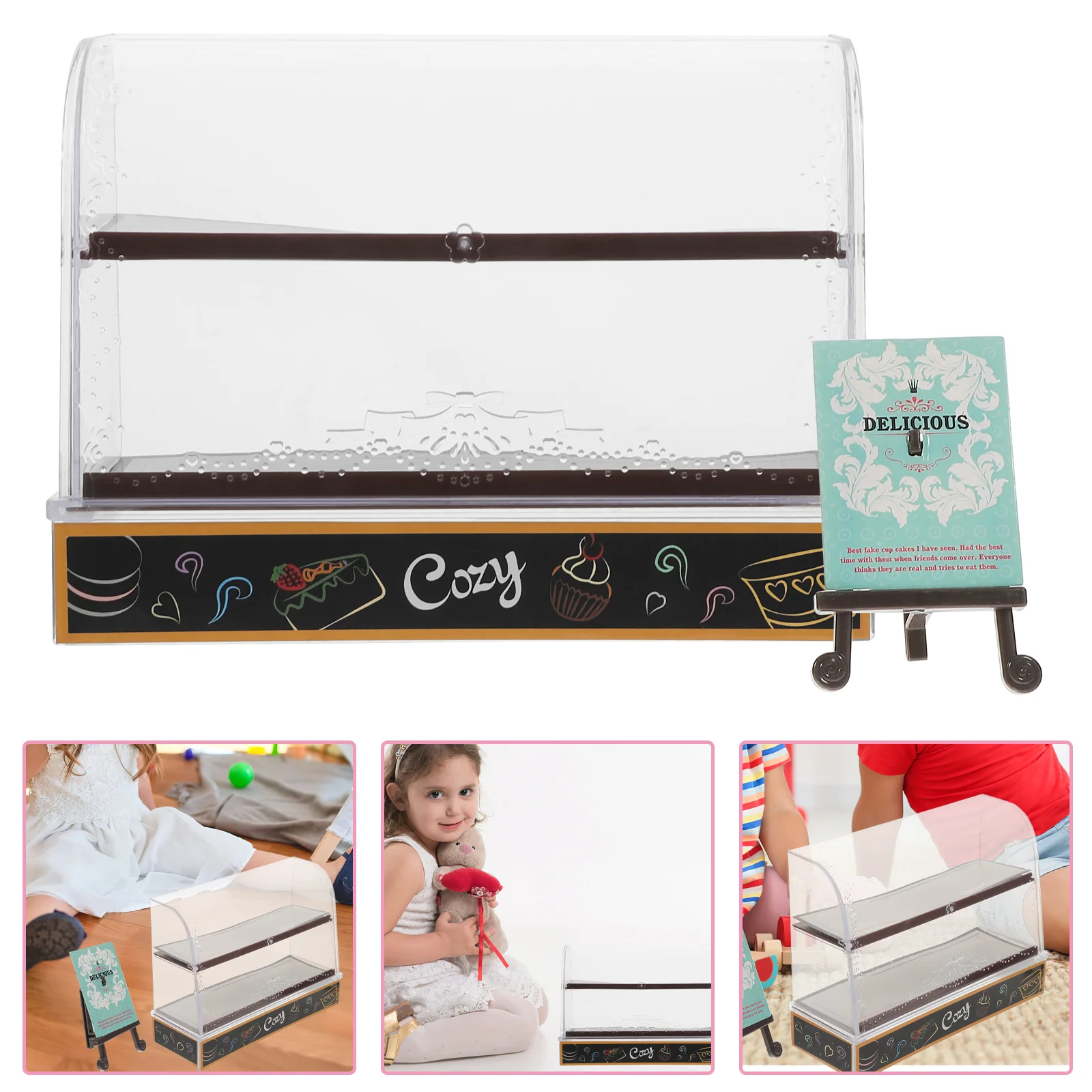 

Миниатюрный шкаф для тортов, миниатюрный шкаф для тортов с дисплеем, мини-шкаф для тортов, кухонный декор, стильная этикетка случайного цвета