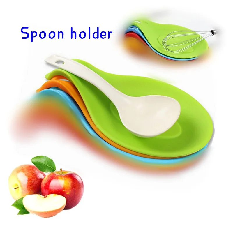 

Kitchen Silicone Spoon Rest Spatula Holder Heat Resistant Utensil Placemat Tray Kitchen Tools Spoon And Chopsticks Rest