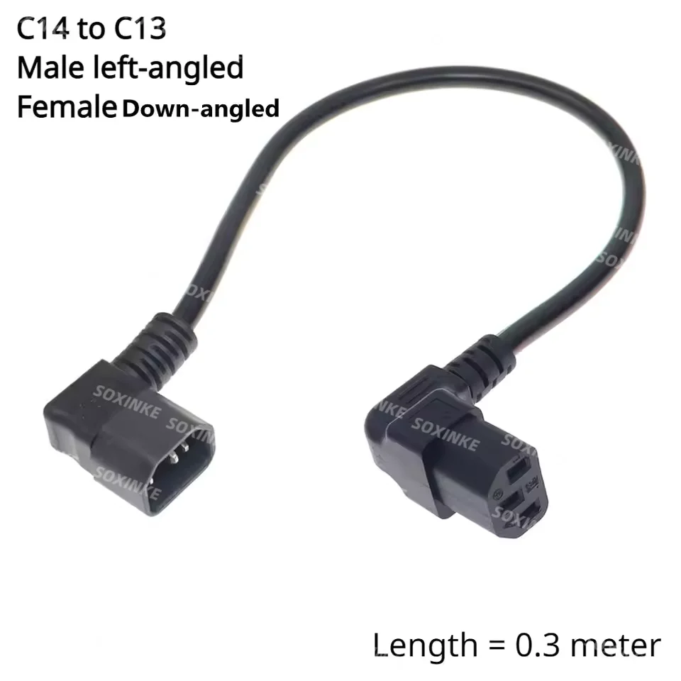Angled IEC Power Adapter Extension Cable
