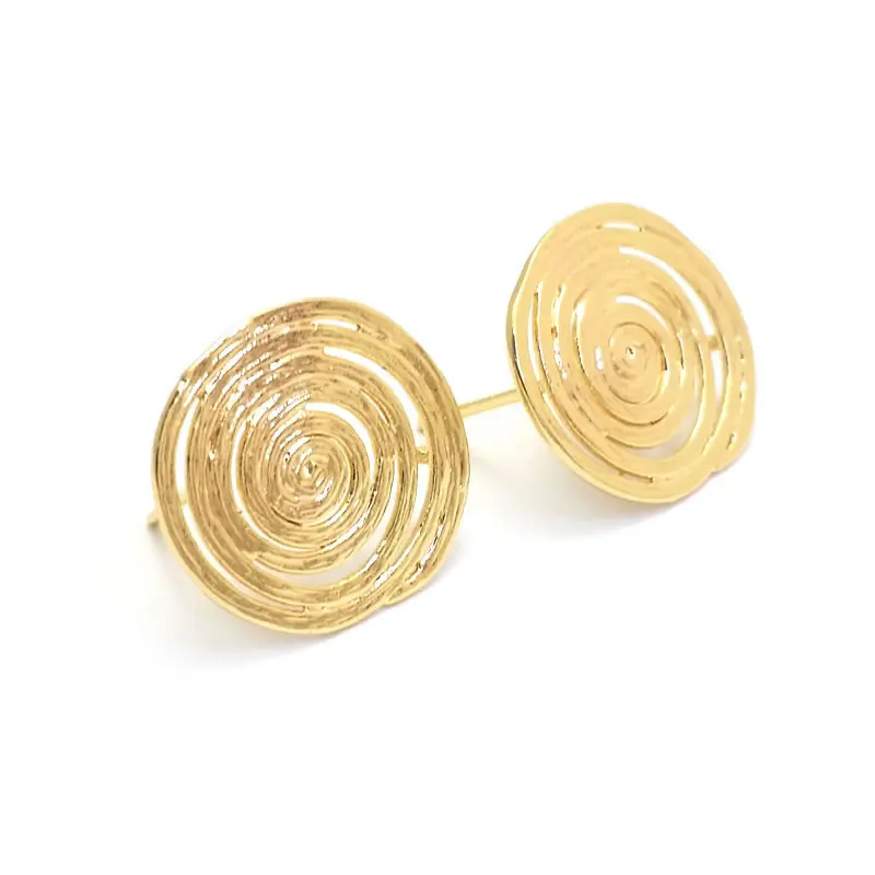 20 Orecchini A Bottone Placcati Oro 18K - Ø12mm, Con Dadi, Per Creazione Gioielli Fai Da Te - Foto 6