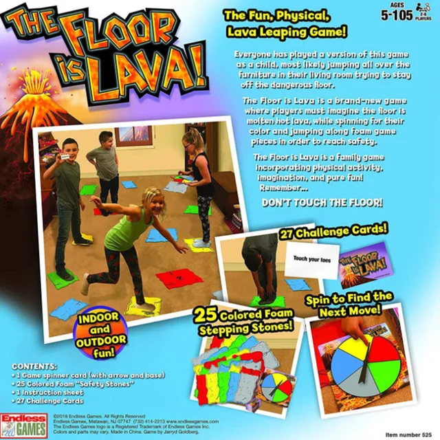 Floor Lava Board Game Volcano Family Party Turntable Card Set