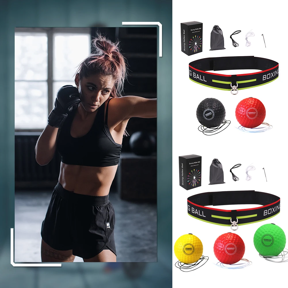 Boxing Reflex Ball Punching Ball Head-Mounted Reflex Speed Training With Headband Speed Reaction Training Gym Muay Fitness