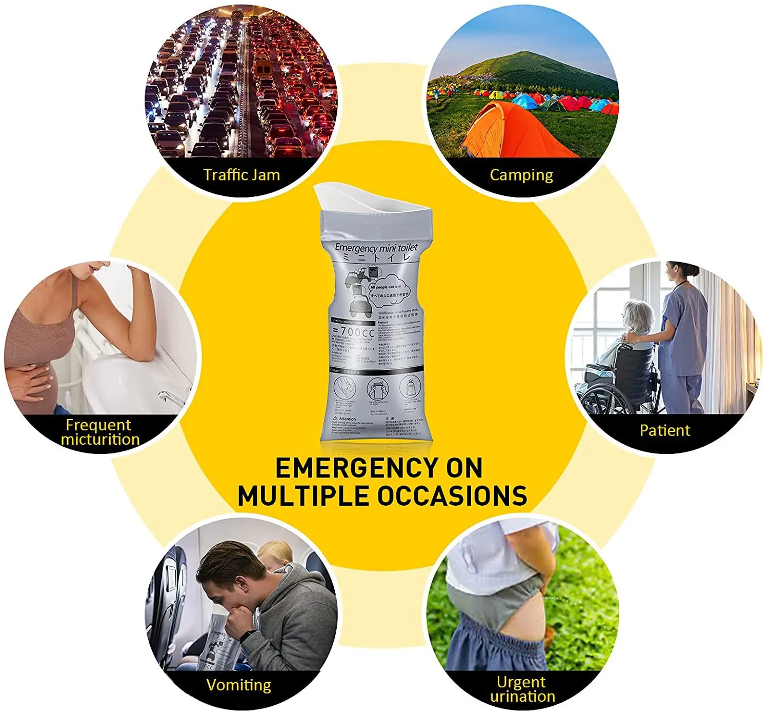Disposable Vomit Bag Urine Bag Disposable Urine Bag Disposable Toilet Bag Baby Travel Urinal 4/5PCS Outdoor Emergency 700ml
