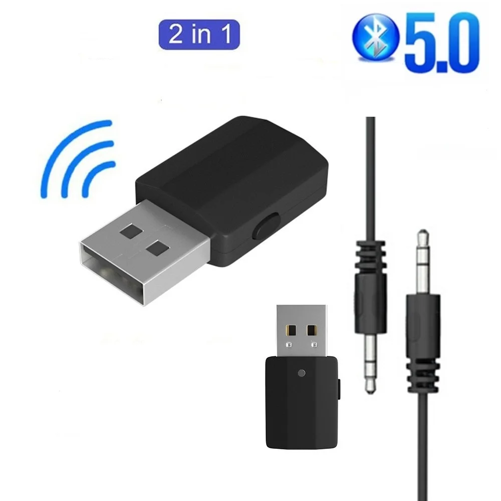

USB Mini 3.5 Φ Bluetooth-совместимый адаптер 5,0 AUX для автомобильного радио, ТВ-наушников