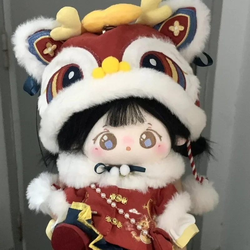 20cm baby clothes, 20cm cotton doll clothes, New Year clothes, flag drum dragon dong sets, doll clothes 4
