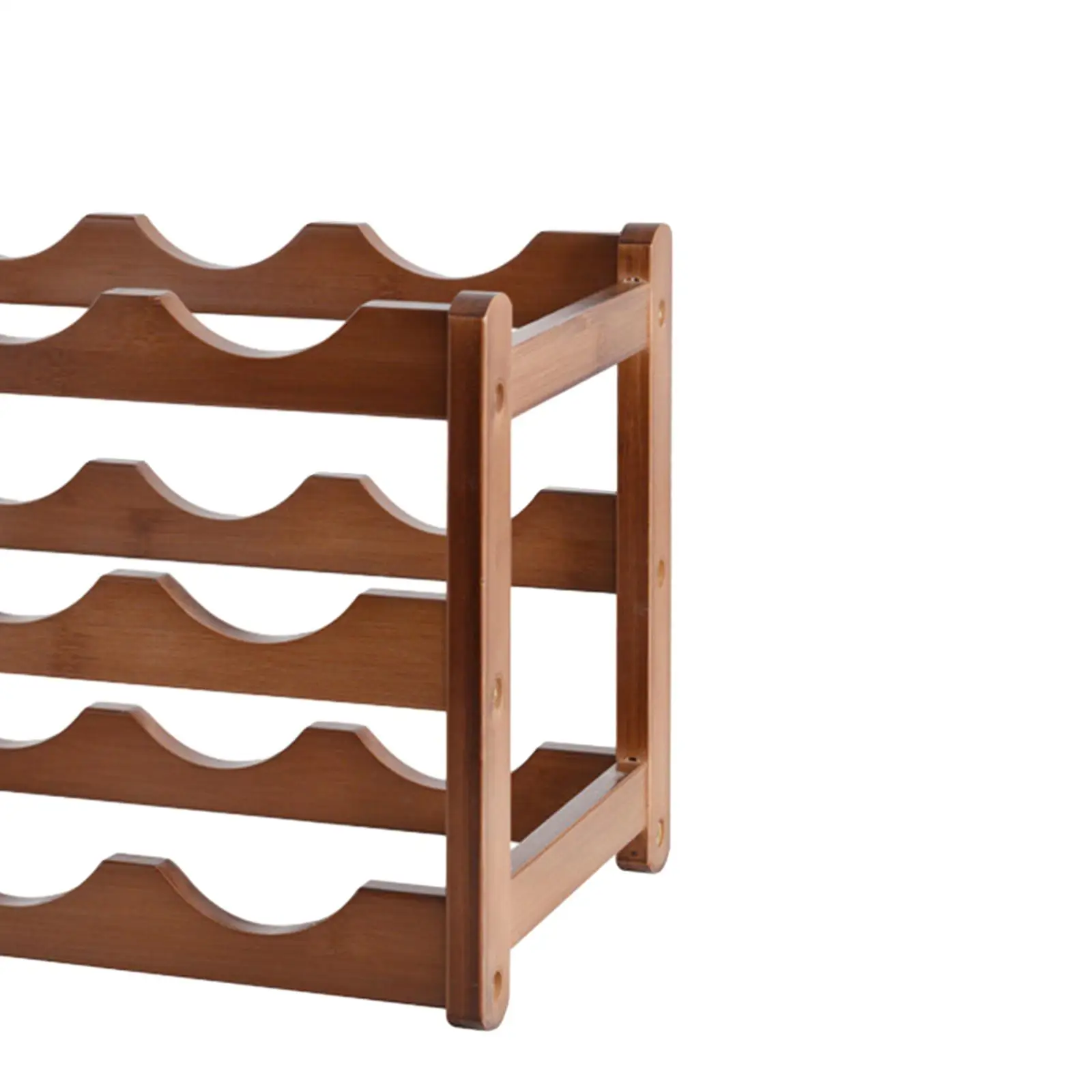 Wood Wine Rack Storage Organizer Decorative Wine Bottle Shelf Red Wine Display for Cabinet Countertop Bar Kitchen Tabletop