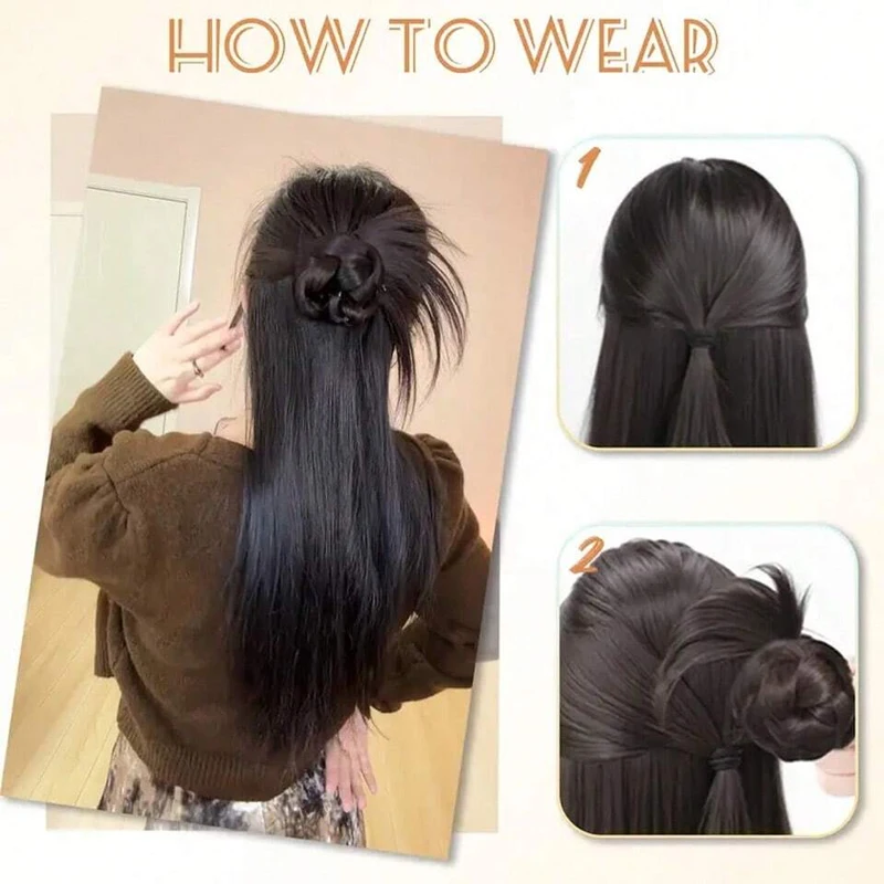 Elegant Women's Hair Bun, Fluffy tight Wig High-Temperature Fiber Natural Appearance Suitable for all Styling Hair Accessories