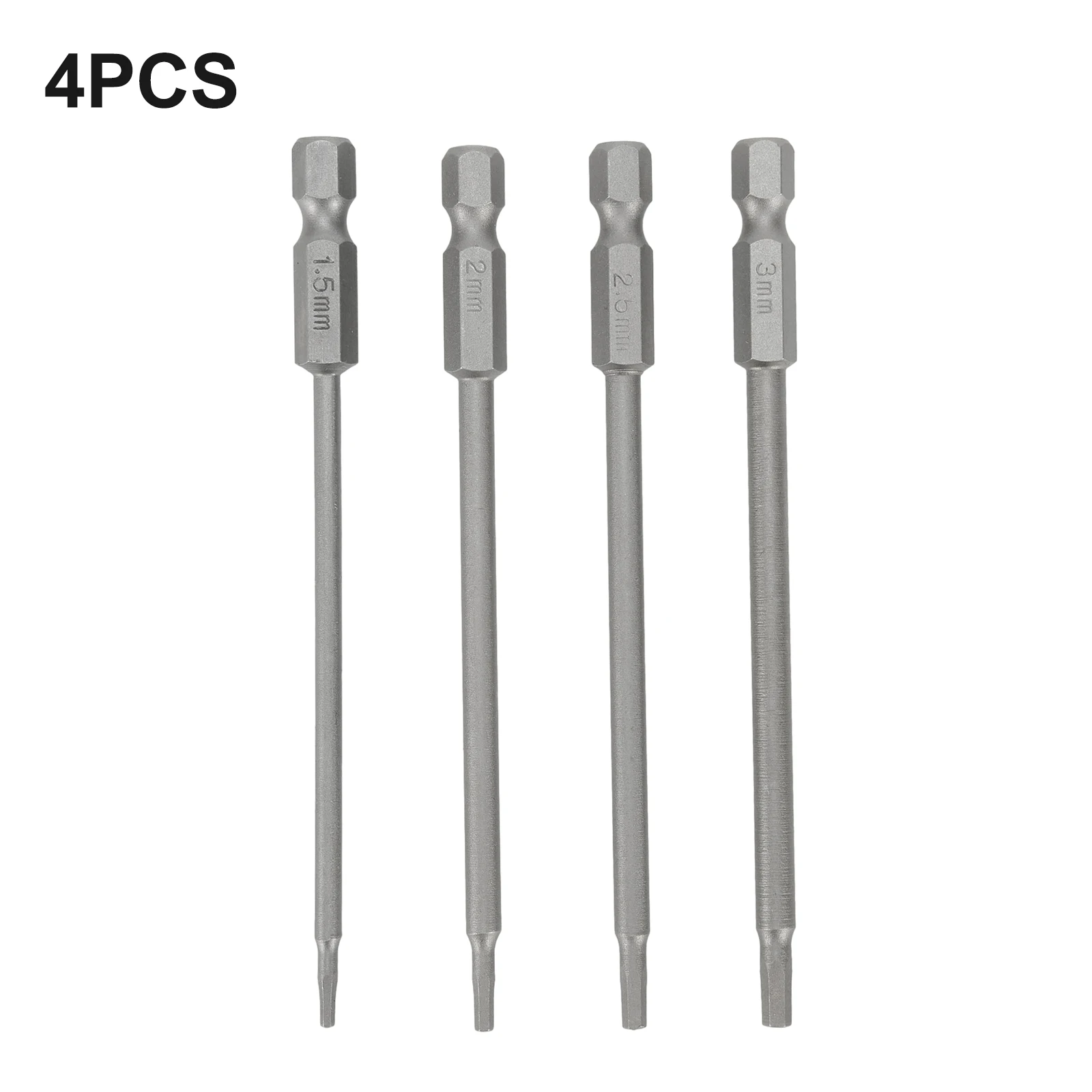 

1/4pcs Screwdriver Bit 1/4 Hex Shank Magnetic Head Screw Driver Screwdriver Bit 1.5/2.0/2.5/3.0mm Hex Wrench Drill Bit Hand Tool