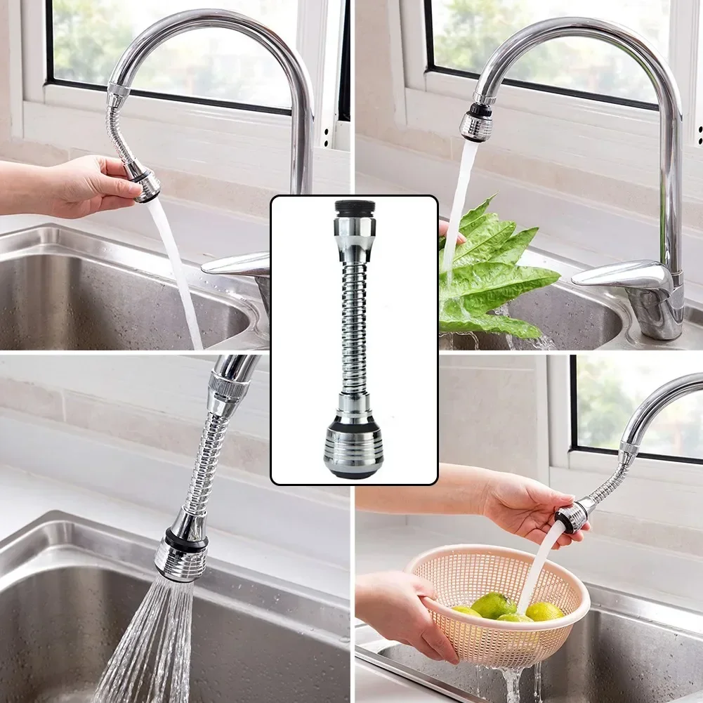 Water Saving Kitchen Tap Rotatable Bubbler Nozzle Aerator Hose Adjustable Faucet Adapter Nozzle Spout Kit