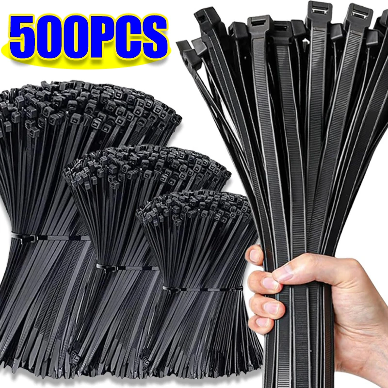 

100mm 150mm 200mm Self-locking Nylon Cable Ties Fastening Band Strap Plastic Tie Wrap Assortment Cord Management Wire Zip Ties