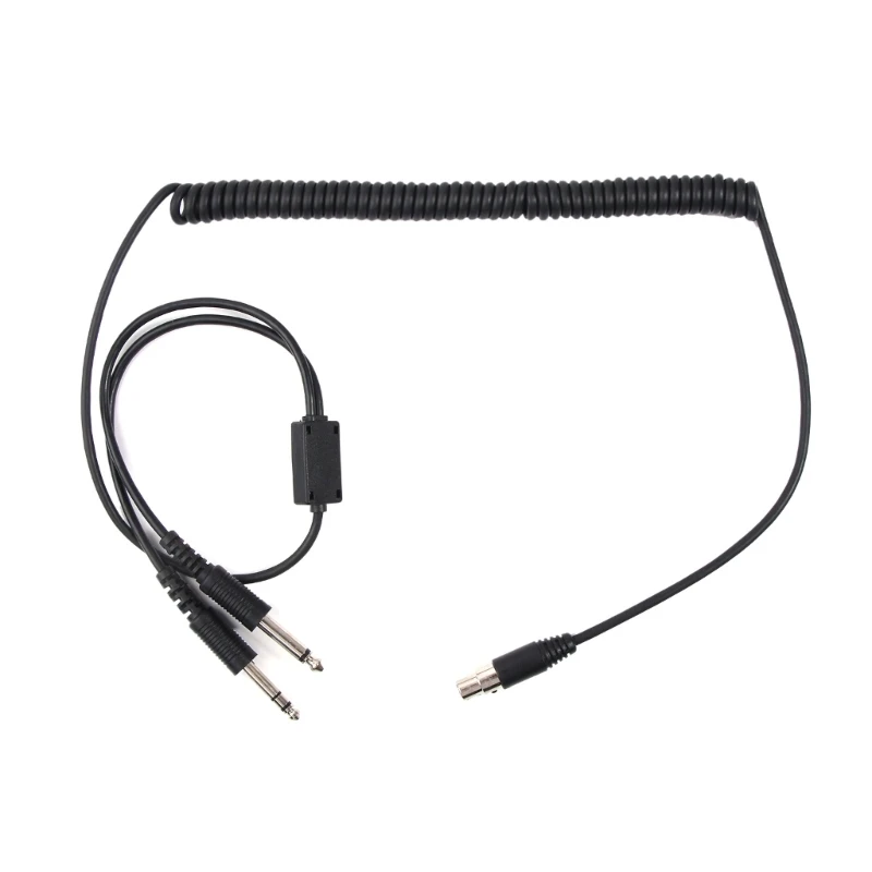 

Dual-plug Aircraft Headphones Repairing Mono Cable Line Cord Helicopter Aviation Headset Replacement Cable Durable Audio