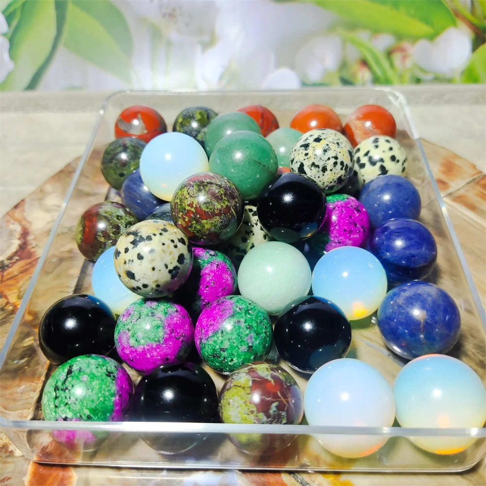 

2cm Natural Raw Crystal Ball Polished Gemstone Energy Specimen Reiki Healing Stone Home Decor