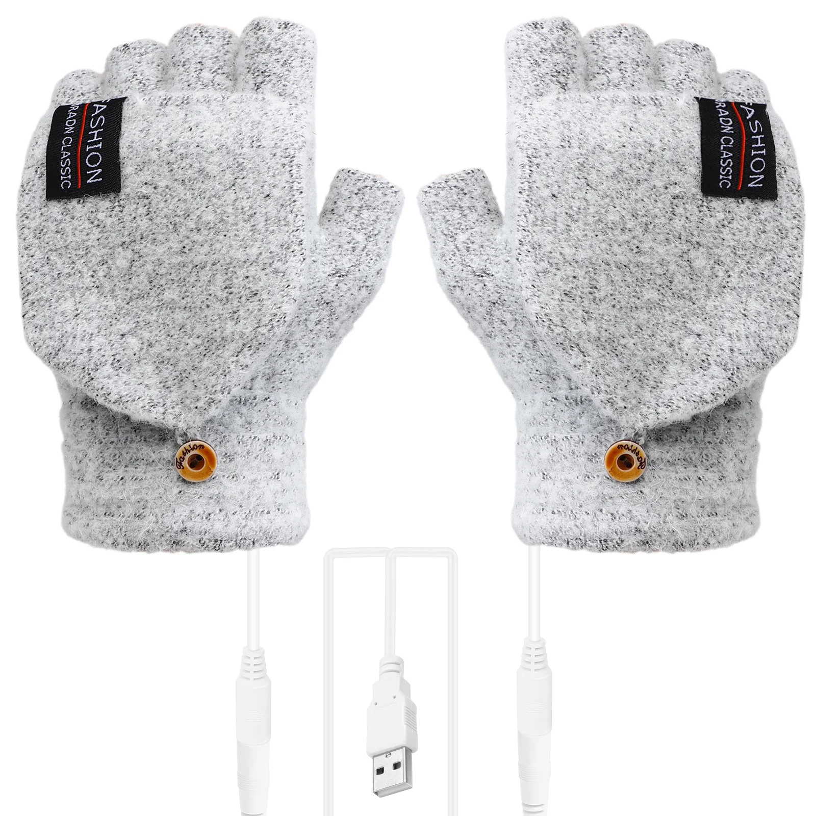 

Gloves Electric Hand Warmers Rechargeable USB Heated Fingerless Electro-thermal