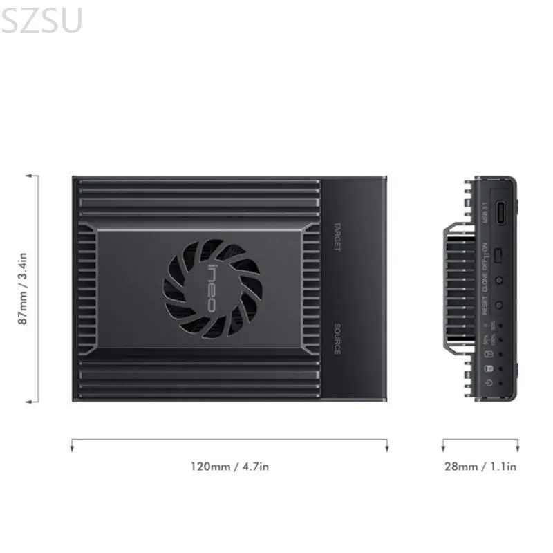 SZSU 10Gbps M.2 NVME SSD 케이스 USB3.2 SSD 박스 인클로저 케이스(냉각 팬 포함)