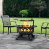 Wood Burning Fire Pit with Quick Removable Cooking Grill, Black, 32in 1