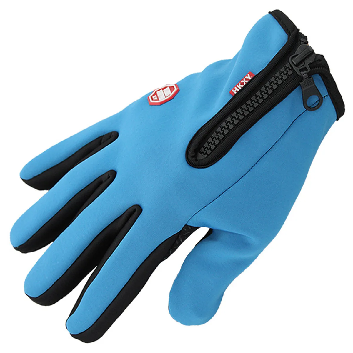 Winter Plush Warm Zipper Cycling Bike Gloves Riding Motorcycle Gloves Touch Screen Anti-Slip Full Finger Bicycle Sports Gloves 2