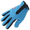Winter Plush Warm Zipper Cycling Bike Gloves Riding Motorcycle Gloves Touch Screen Anti-Slip Full Finger Bicycle Sports Gloves 2