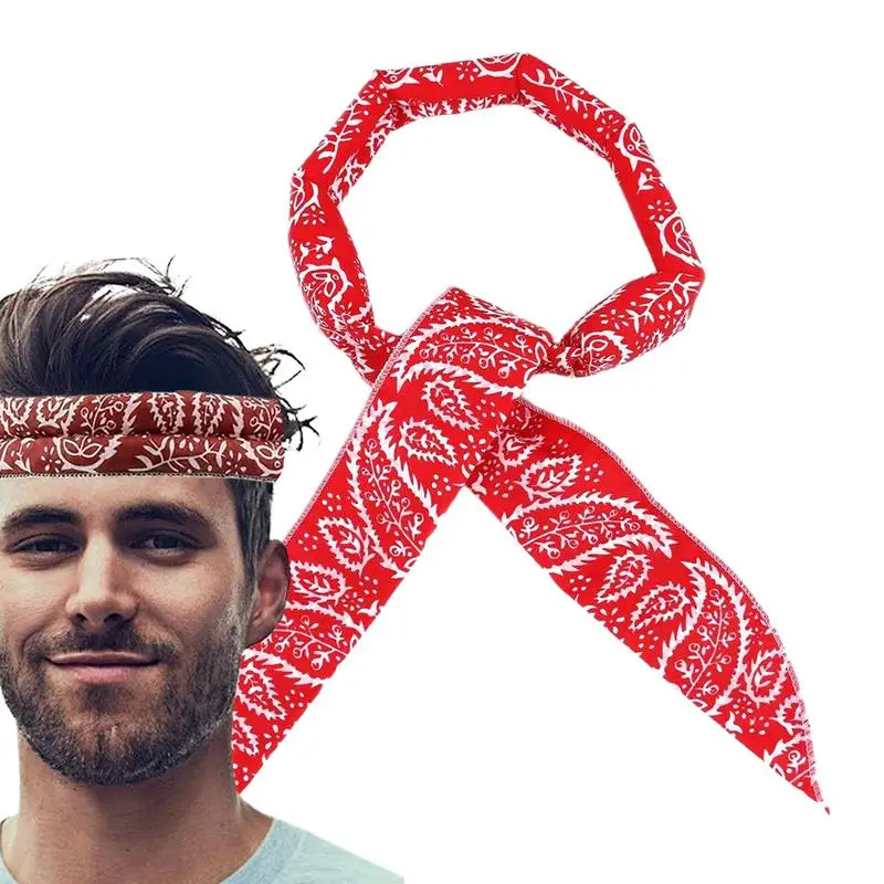 여름용 냉각 스카프, 프린트 콜드 타월, 젖은 넥타이, 어라운드 목, 더운 날씨, 야외용, 즉석 냉기 머리띠 