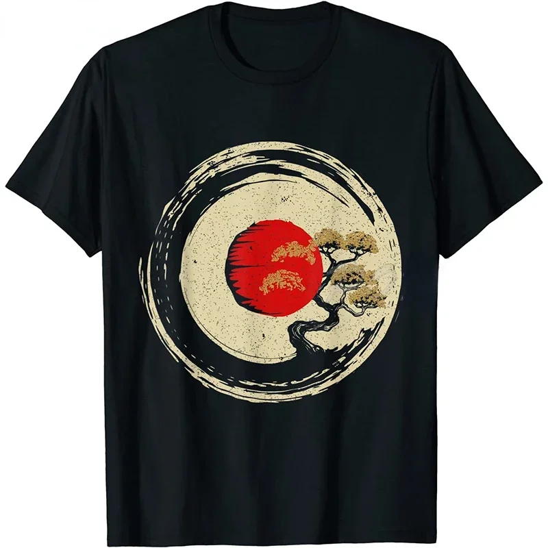 

Креативная Повседневная японская забавная футболка с круглым вырезом и деревом бонсай, Мужская футболка с коротким рукавом, Мужская футболка, футболки с рисунком манги и аниме