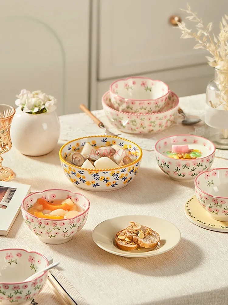 New High Appearance Rice Bowl, Ceramic Household Dining Bowl, Cute Tableware, Personal Special Bowl