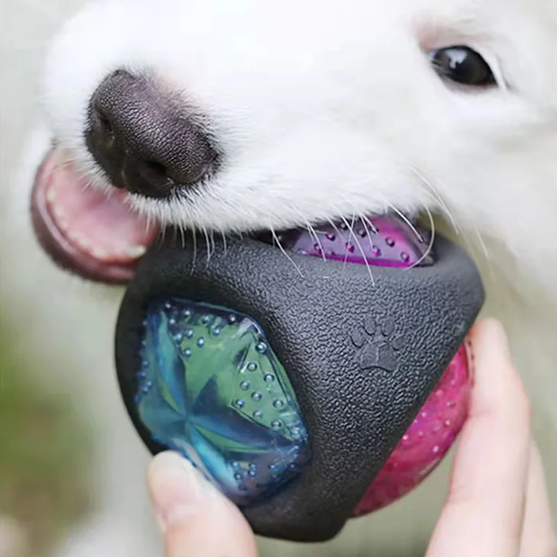 Interactive Pet Dog Toys Funny Dog Light up Ball Puppy Bouncy Balls Bite-resistant Pet Glowing Toys for Dogs Pet Supplies 2
