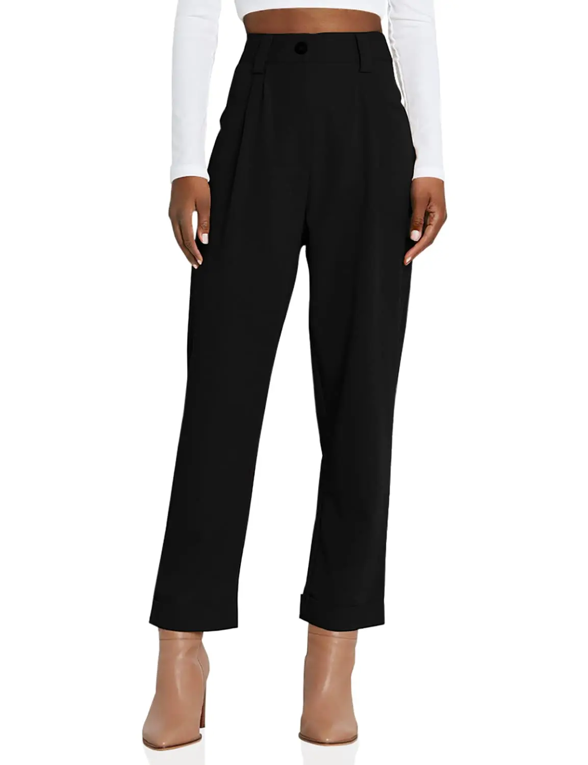 Women's Dress Pants Lightweight High Waist Straight Leg Office Work