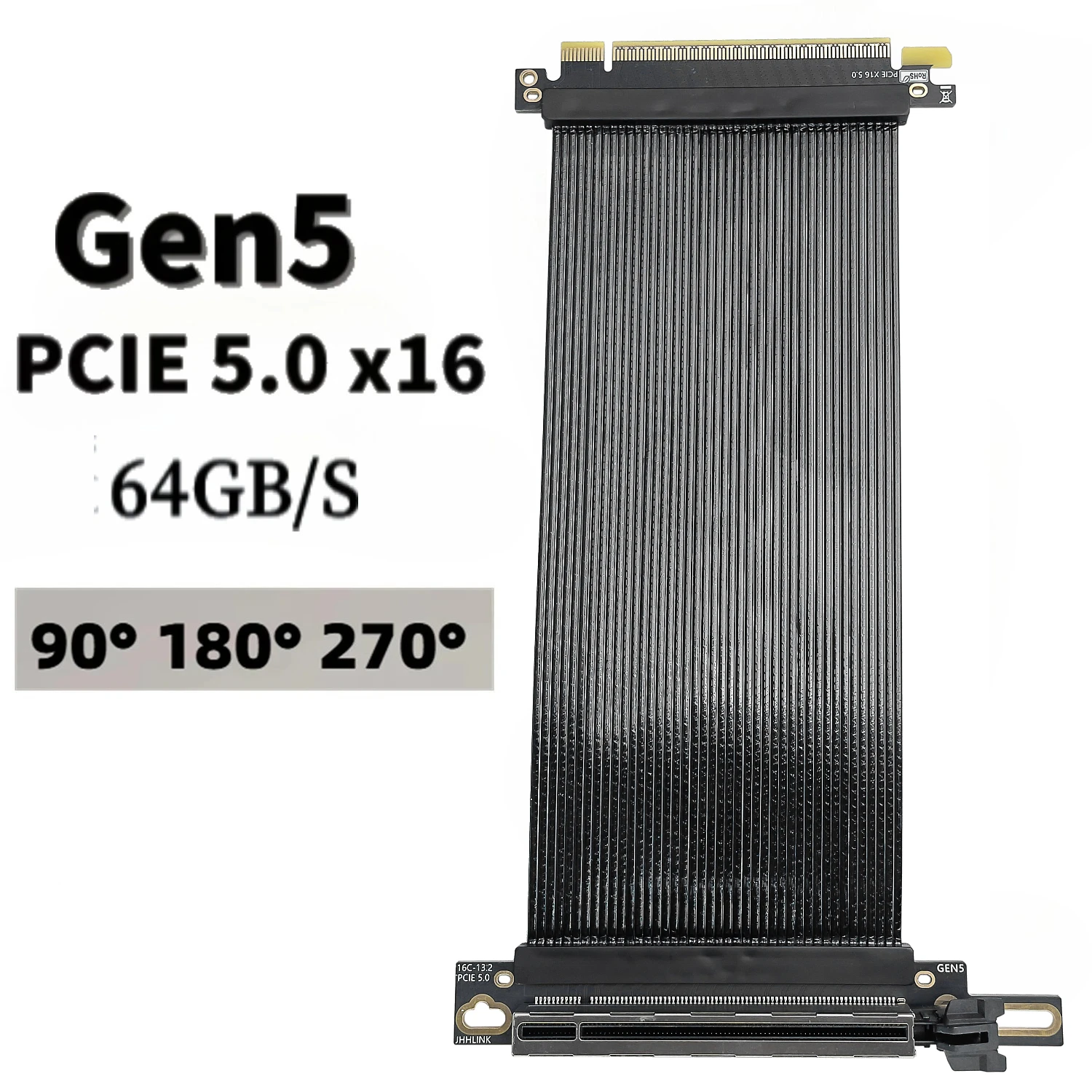 銀メッキPCIe 5.0ライザーケーブル GEN 5 x16 PCI Eライザー延長