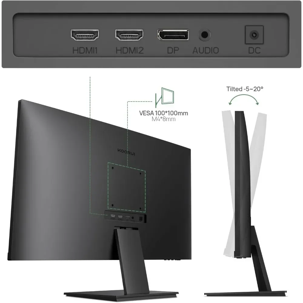 4K Monitor 27 inch 3840 X 2160 UHD Gaming Monitor, IPS with VESA, HDR10, 90% DCI-P3, HDMI, DisplayPort Computer Monitor