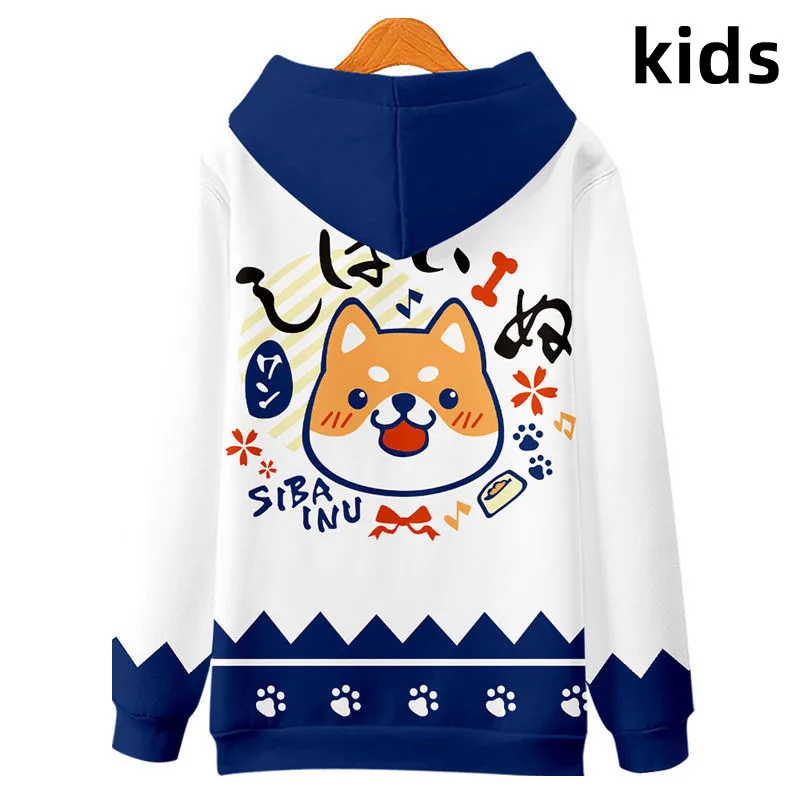 

3 to 14 years kids hoodies Shiba Inu clothing boys girls 3D print hoodie sweatshirt cartoon outwear jacket coat children clothes